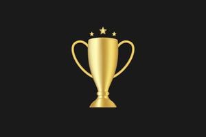 3d trophy cup vector design. Champion cup winner trophy award