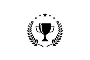 Best champions cup trophy vector design. Champion cup winner trophy award with laurel wreath