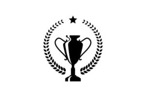 Best champions cup trophy vector design. Champion cup winner trophy award with laurel wreath