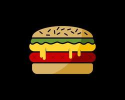 deliciosa hamburguesa con queso y carne vector