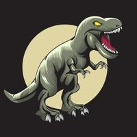 Ilustración de vector de dinosaurio verde enojado