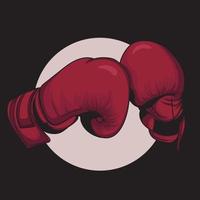Ilustración vectorial de guantes de boxeo rojos para pelear vector