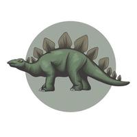 Ilustración vectorial de un dinosaurio que tiene cuernos en la espalda. vector