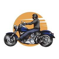 ilustración vectorial de un hombre en una motocicleta