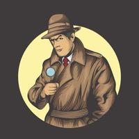 a detective is trying to solve a case vector