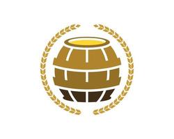 Circular wheat with beer drum inside vector