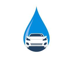 Car inside the water drop shape vector