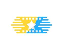 Abstract reel films with star shape inside vector