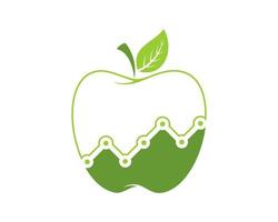 Quality growth up in the apple shape vector