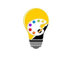 Light bulb with color palette inside vector