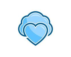 Simple cloud with love shape inside vector