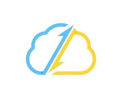 Simple cloud with upside down arrow inside vector