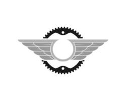 Bicycle bike with abstract spread wings inside vector