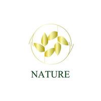 golden nature logo icon for environment company vector