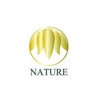 icono de logotipo de naturaleza dorada para empresa de medio ambiente vector