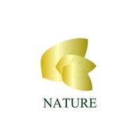 icono de logotipo de naturaleza dorada para empresa de medio ambiente vector