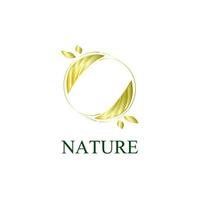 icono de logotipo de naturaleza dorada para empresa de medio ambiente vector