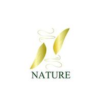 icono de logotipo de naturaleza dorada para empresa de medio ambiente vector