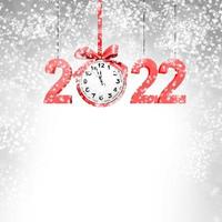 Happy New Year Background with clock. Start to 2022. 3D illustration photo