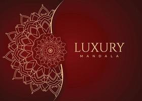 Luxurious mandala ornament background with golden pattern. Decoration mandala pattern on a red background. Luxury decoration mandala. Luxurious golden mandala vector. vector