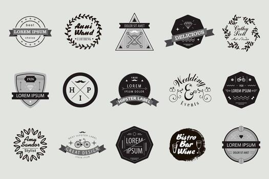 Vector set of hipster lables, badges, logos and vector design elements.
