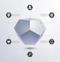 infografía de medios vectoriales, estructura geométrica 3d vector