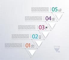 vector timeline infographic with numbers and triangles