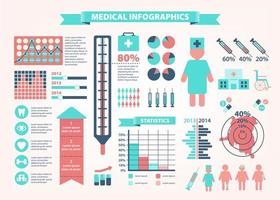 médicos, iconos de salud y elementos de datos, infografía. vector