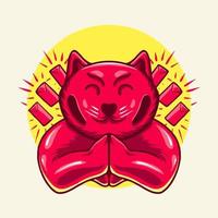 Chinese New Year Tiger Cat Character vector Illustration T shirt design
