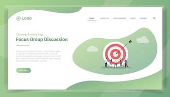 fgd focus group discussion business concept for website template landing homepage vector