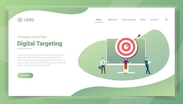 digital targeting business concept for website template landing homepage vector