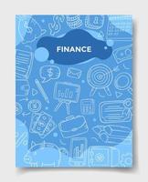 concepto de finanzas empresariales con estilo de dibujo para la plantilla de pancartas, folletos, libros y portada de revista vector