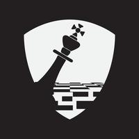 ilustración vectorial. diseño del logo del club de ajedrez. vector
