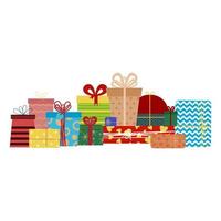 A set of Christmas gift boxes. vector