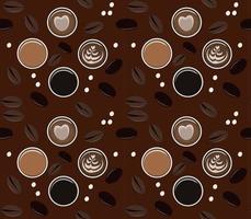 cup of coffee and beans pattern vector