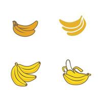 Banana fruit icon logo set design vector