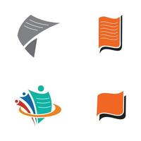 Paper icon logo set design vector