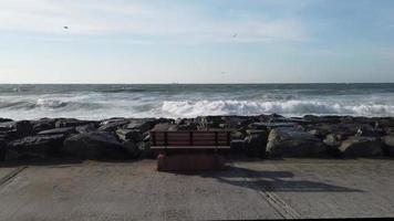 Southwest and heavy waves in the Marmara Sea in winter season in istanbul,Turkey video