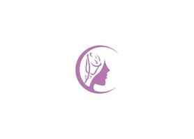 beauty salon face logo design vector icon template