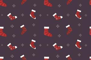 Christmas Socks Flat Seamless Pattern vector