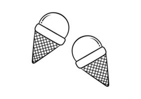 helado dibujado a mano vector