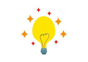 light bulb illustration with shiny effect vector