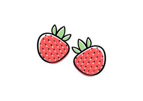 fresas dibujadas a mano vector