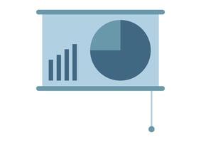 presentation screen illustration with bar chart and pie chart vector