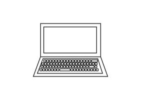 laptop outline on white background vector