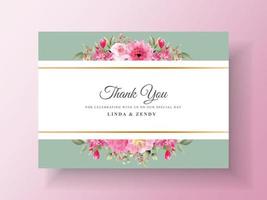 Beautiful pink flower wedding invitation vector