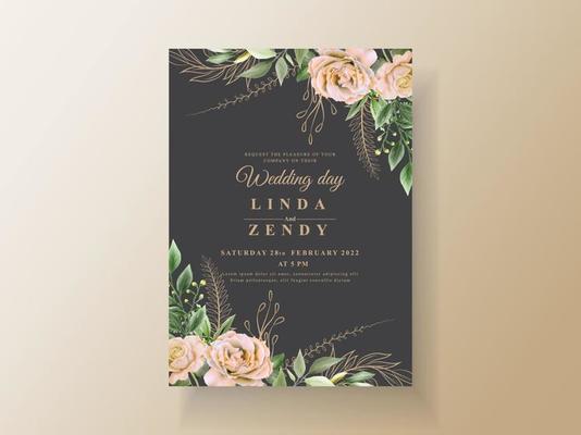 Wedding invitation elegant black theme