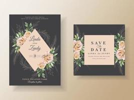 invitación de boda elegante tema negro vector