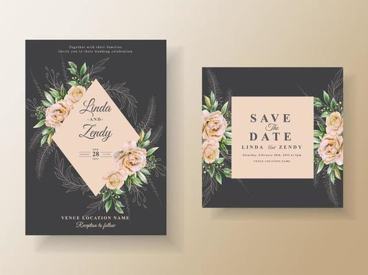 Wedding invitation elegant black theme