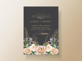 Wedding invitation elegant black theme vector